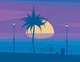 coucher de soleil paysage marin à vélo