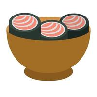 sushi dans un bol cuisine japonaise vecteur