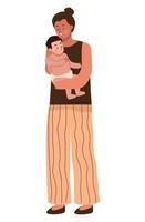 femme portant bébé vecteur