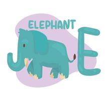 éléphant et lettre e vecteur