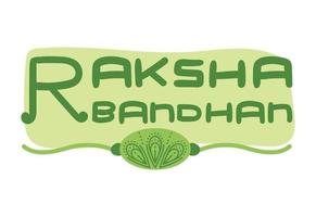 lettrage vert raksha bandhan vecteur