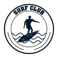 sceau de sport de surf vecteur