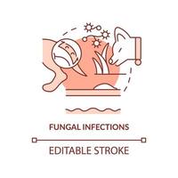 icône de concept de terre cuite d'infections fongiques. protéger le chien contre la maladie idée abstraite illustration ligne mince. dessin de contour isolé. trait modifiable. vecteur