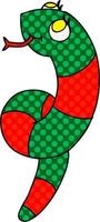 kawaii de dessin animé d'un serpent mignon vecteur