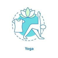 icône de concept de yoga. illustration de fine ligne d'idée de gymnastique. entrainement sportif. mode de vie actif. dessin de contour isolé de vecteur