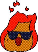 dessin animé kawaii flammes dans les tons vecteur