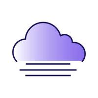 icône de couleur de brouillard. temps brumeux. smog. prévisions météorologiques. illustration vectorielle isolée vecteur