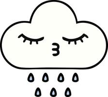 nuage de pluie de dessin animé mignon vecteur