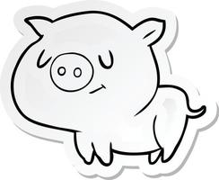 autocollant d'un cochon de dessin animé vecteur