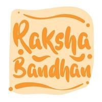 lettrage orange raksha bandhan vecteur