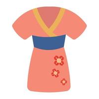 kimono féminin de culture japonaise vecteur