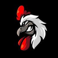 création de logo de mascotte de coq en colère vecteur