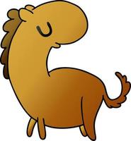 kawaii de dessin animé dégradé d'un cheval mignon vecteur