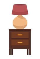 lampe dans un tiroir en bois vecteur