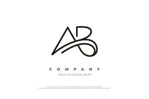 lettre initiale de luxe ab logo design vecteur