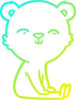 ligne de gradient froid dessin dessin animé heureux ours polaire assis vecteur