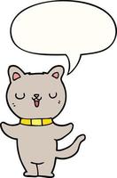 chat de dessin animé et bulle de dialogue vecteur
