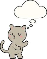 chat de dessin animé et bulle de pensée vecteur
