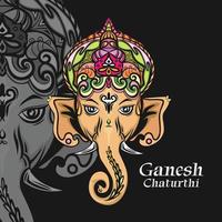illustration vectorielle de ganesha plat avec une forme cool et élégante