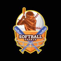 modèles, personnages et logos pour softball, vecteur premium