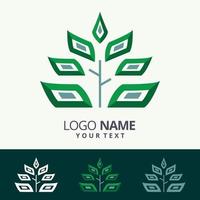 logo à mémoire pleine feuille de forme élégante vecteur