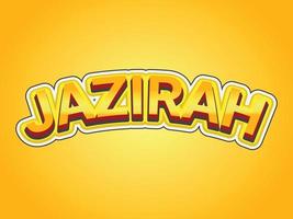 modèle d'effet de texte jazirah avec utilisation de style gras 3d pour le logo vecteur