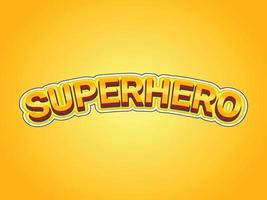 modèle d'effet de texte de super-héros avec utilisation de style gras 3d pour le logo vecteur