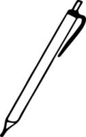 stylo dessiné à la main dans un style minimalisme scandinave doodle. icône de conception d'élément unique, autocollant. école, bureau, écrire, étude, écriture vecteur