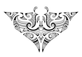Ornement de tatouage maori de raie manta vecteur
