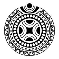 motif de conception de tatouage tribal vecteur de mandala polynésien, ornement maori de rosette en forme de cercle géométrique