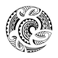 motif de conception de tatouage tribal vecteur de mandala polynésien, ornement maori de rosette en forme de cercle géométrique
