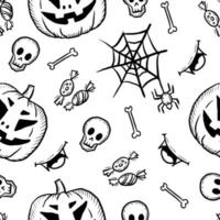 modèle sans couture de doodle halloween vecteur