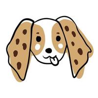 doodle chien dessin animé tête tachetée vecteur