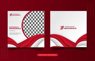 modèle de fête de l'indépendance de l'indonésie de conception de médias sociaux vecteur