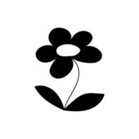 image silhouette de camomille. illustration vectorielle d'une fleur. fleurs et plantes vecteur