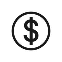 argent dollar pièce icône vector illustration logo modèle