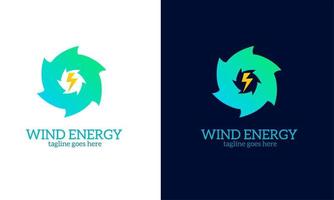 illustration graphique vectoriel du modèle logo ouragan énergie éolienne