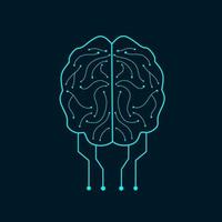 circuit cérébral de symbole d'icône parfait pour le concept d'intelligence artificielle vecteur