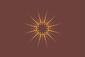 rayons de soleil en pointillés. arrière-plan sunburst vintage, création de logo, effet de demi-teinte, illustration vectorielle isolée vecteur
