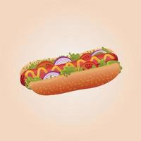 illustration vectorielle premium de hot-dog vecteur