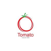 modèle de conception de logo de tomate. vecteur