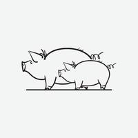 illustration de conception de cochon de dessin animé vecteur
