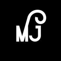 création de logo de lettre mj. lettres initiales icône du logo mj. lettre abstraite mj modèle de conception de logo minimal. vecteur de conception de lettre mj avec des couleurs noires. logo mj