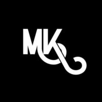 création de logo de lettre mk. lettres initiales icône du logo mk. lettre abstraite mk modèle de conception de logo minimal. vecteur de conception de lettre mk avec des couleurs noires. logo mk