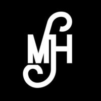 création de logo de lettre mh. lettres initiales icône du logo mh. lettre abstraite mh modèle de conception de logo minimal. vecteur de conception de lettre mh avec des couleurs noires. logo mh