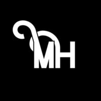 création de logo de lettre mh. lettres initiales icône du logo mh. lettre abstraite mh modèle de conception de logo minimal. vecteur de conception de lettre mh avec des couleurs noires. logo mh