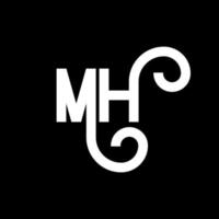 création de logo de lettre mh. lettres initiales icône du logo mh. lettre abstraite mh modèle de conception de logo minimal. vecteur de conception de lettre mh avec des couleurs noires. logo mh