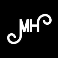 création de logo de lettre mh. lettres initiales icône du logo mh. lettre abstraite mh modèle de conception de logo minimal. vecteur de conception de lettre mh avec des couleurs noires. logo mh