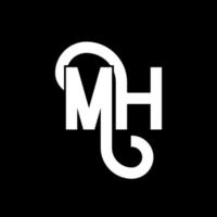 création de logo de lettre mh. lettres initiales icône du logo mh. lettre abstraite mh modèle de conception de logo minimal. vecteur de conception de lettre mh avec des couleurs noires. logo mh