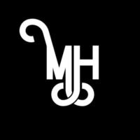 création de logo de lettre mh. lettres initiales icône du logo mh. lettre abstraite mh modèle de conception de logo minimal. vecteur de conception de lettre mh avec des couleurs noires. logo mh